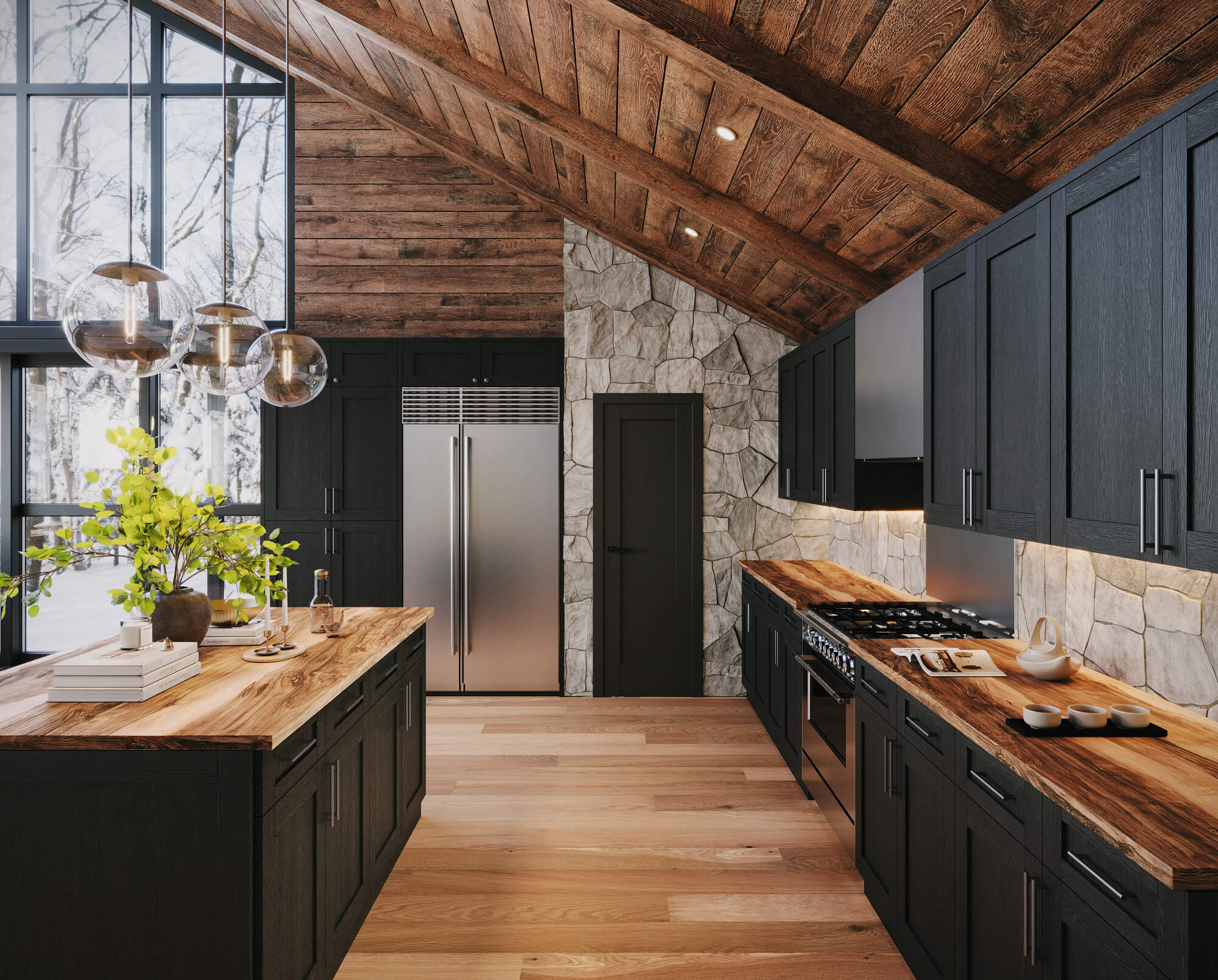 Blaze Black Shaker (AA) Kitchen Image