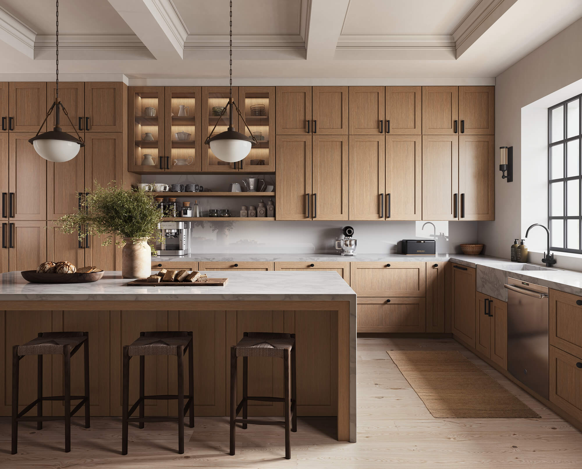Homestead Oak Shaker (AH) Kitchen Image